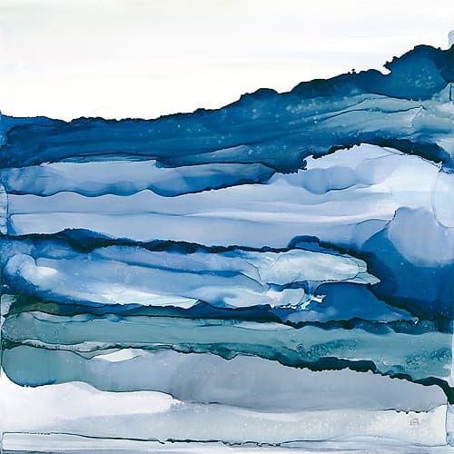 Blue Grayscape III Art Print