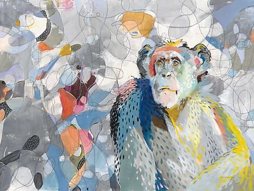 Abstract Chimpanzee Art Print by Danhui Nai