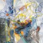 Blue and Sienna Abstract Art Print