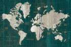 Old World Map Teal Art Print