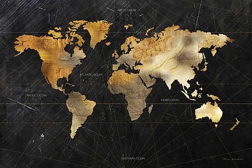 Dramatic World Map Art Print