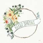 Hello Spring Wreath Art Print