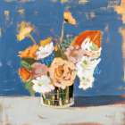 Peach and White Bouquet Art Print