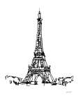 Eiffel Tower Sketch Art Print