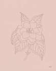 Gardenia Line Drawing Pink Art Print