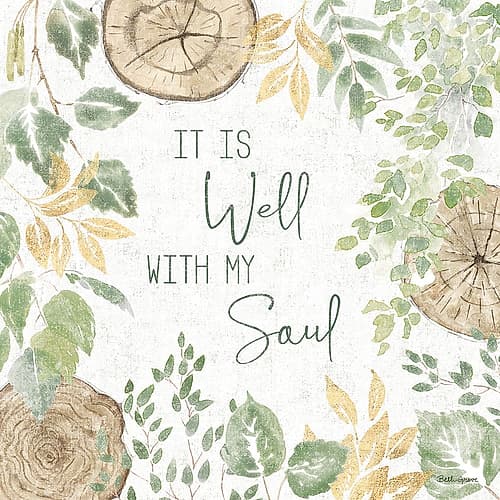 Natures Leaves IV Sage Inspirational Print
