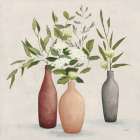 Natural Bouquet I Gray Botanical Print
