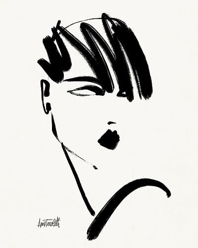 Brush Portrait IX Minimalist Print