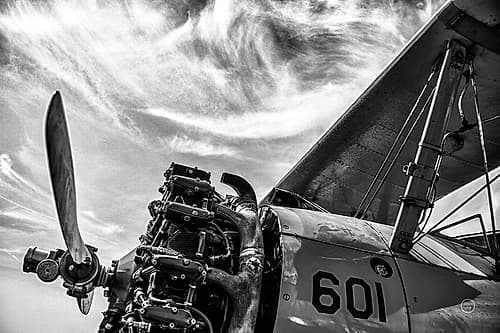 Aero Maquina Big Yellow BW Photography Print