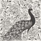 Peacock Garden IV BW Art Print