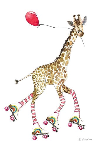 Giraffe Joy Ride II Art Print