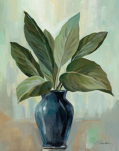 Mint and Blue Still Life Nature Print