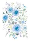 Lush Roses I Blue Art Print