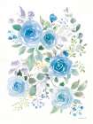 Lush Roses II Blue Art Print