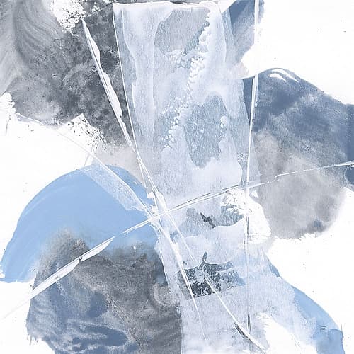 White Line Blues I Minimalist Print