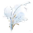 Blue and Gold Floral III Art Print