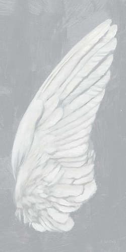 Wings III on Gray Minimalist Print