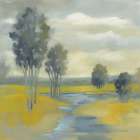 Mustard Yellow Fields Art Print