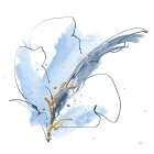 Blue and Gold Floral VIII Art Print