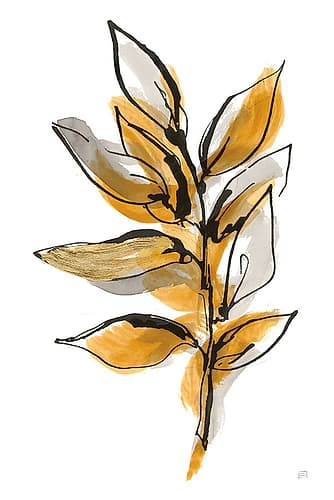 Amber Leaves II Nature Print