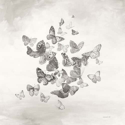 Beautiful Butterflies BW Art Print