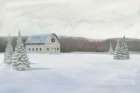 Holiday Winter Barn Art Print