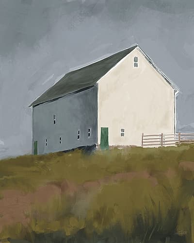 White Barn I Art Print