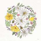 Honeybee Blossoms X No Words Art Print