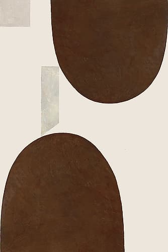 Half Domes II Brown No Border Art Print by Wild Apple Portfolio