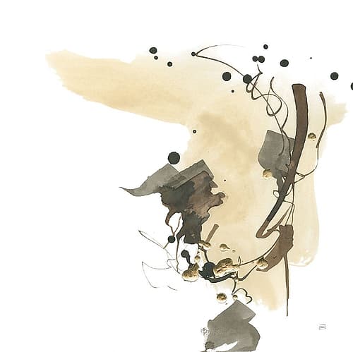 Gold Dots I Brown Art Print