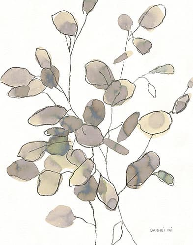 Transparent Leaves Dark Crop Art Print