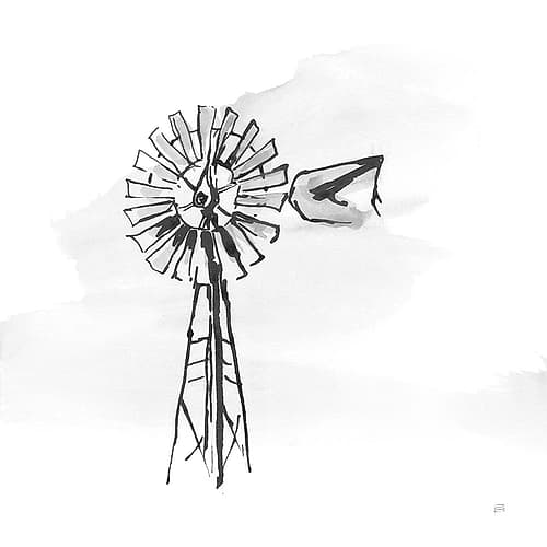 Windmill V BW Art Print