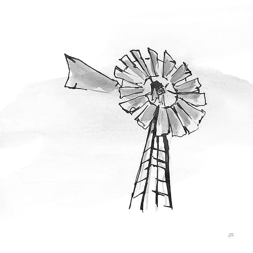 Windmill VII BW Art Print