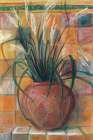 Grasses in Red Vase Art Print