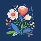 Flower Field I Bright Sq Art Print