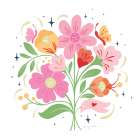 Bold Bright Bouquet I Art Print
