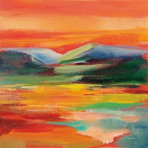 Flower Hill Sunset II Art Print