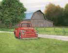 Vintage Red Truck Art Print