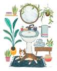 Urban Jungle Bath I Art Print