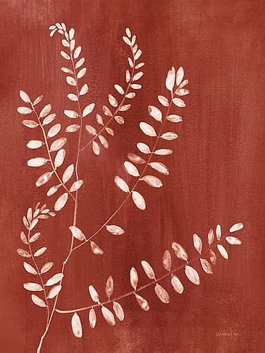 Simple Nature I Burgundy Minimalist Print