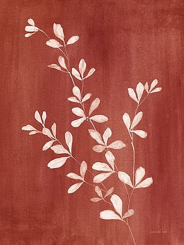 Simple Nature II Burgundy Art Print