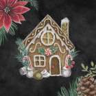 Christmas Chalk Gingerbread House Art Print