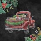 Christmas Chalk Truck III Art Print