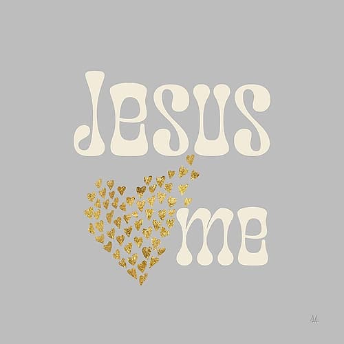 Jesus Loves Me Gray Food Print