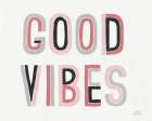 Retro Words I Pink Crop Art Print