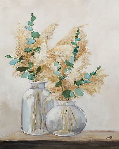 Pampas and Eucalpytus Bouquet II Art Print
