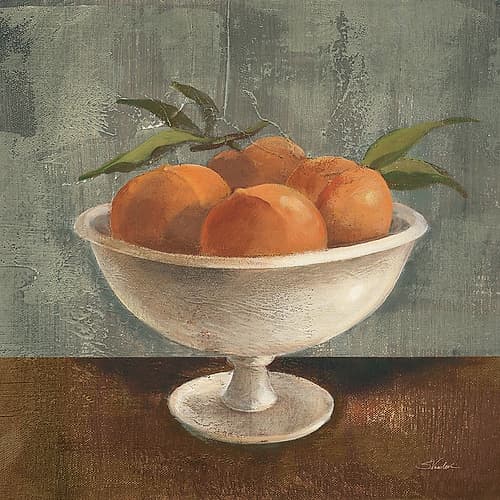 Peaches in Old Bowl Neutral Food Print