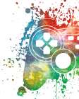 Gamer Splash VI Bright Art Print