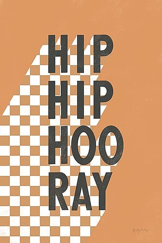 Hip Hip Hooray Checkered Art Print