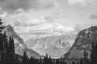 Glacier National Park Gateway BW Art Print